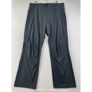 Paskho‎ Pants Mens XL Grey Lightweight Travel Drawcord Comfort Stretch Trousers